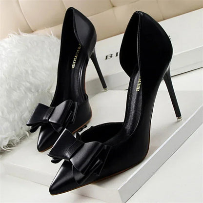 Chaussures Escarpins Talons Hauts à Nœud Délicat
