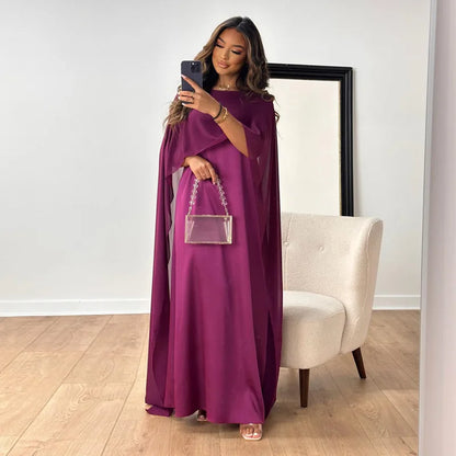 Robe du Soirée Longue pour Femme à Manches Capes