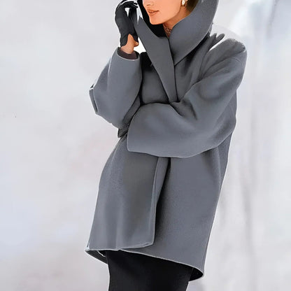 Manteau Femme Noir Élégant Col V