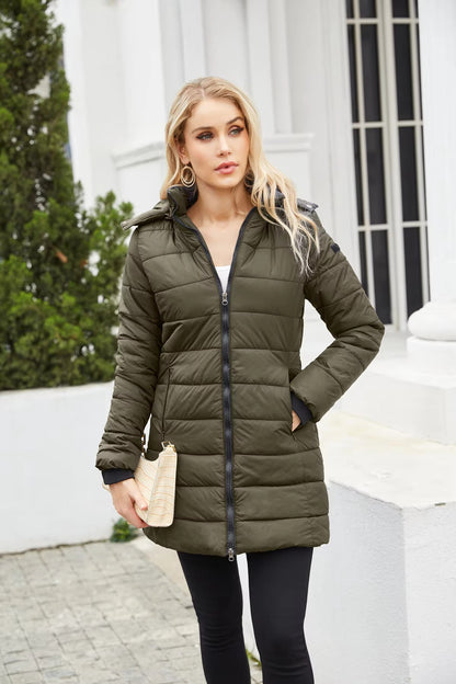 Doudoune Femme Hiver Chaude avec Capuche Détachable