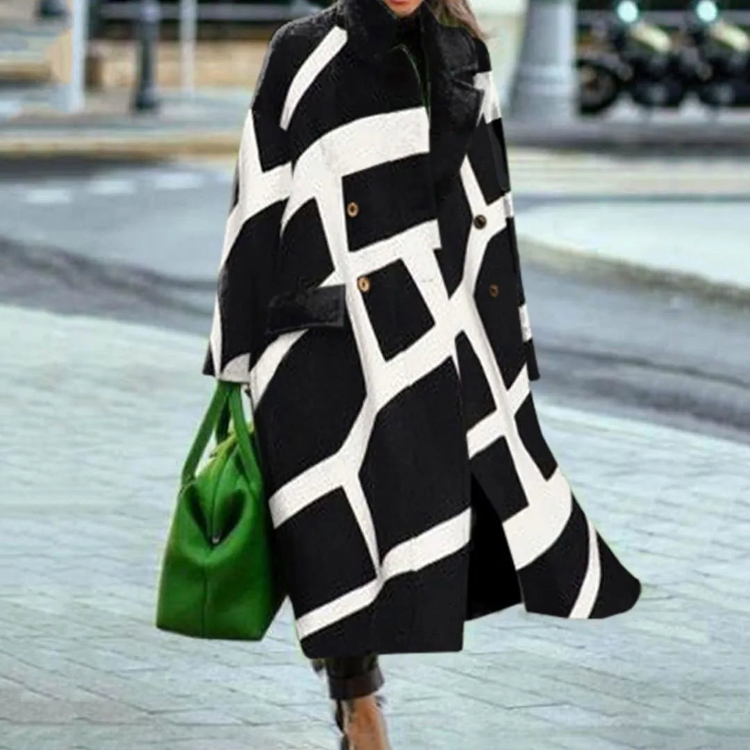 Manteau femme hiver carreaux chaud et tendance