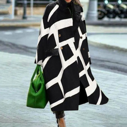 Manteau femme hiver carreaux chaud et tendance