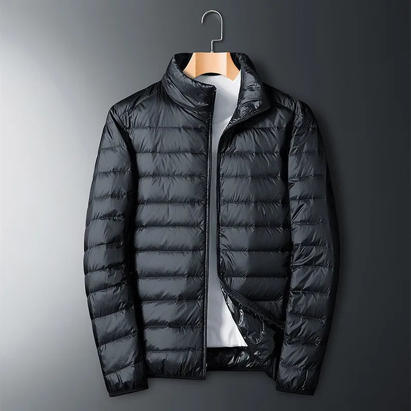 Doudoune Homme Légère Thermique Col Montant Zippée