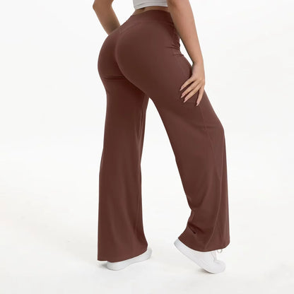 Pantalon Yoga Femme Taille Haute Fluide Coupe Large
