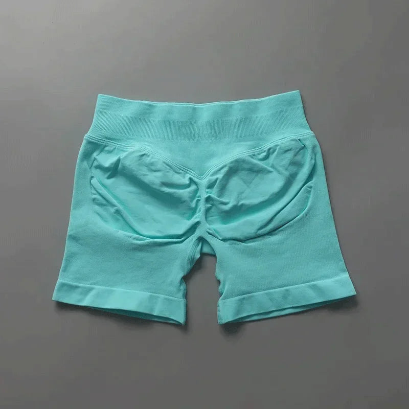 Short sport femme sans couture taille haute gainant