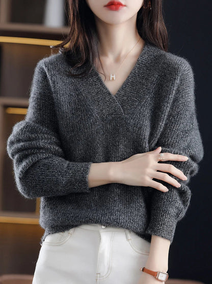 Pull En Cachemire D’Hiver Pour Femme | Col En V