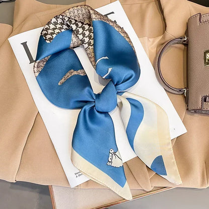 Foulard Carré Femme Satin Imprimé Multi-usage