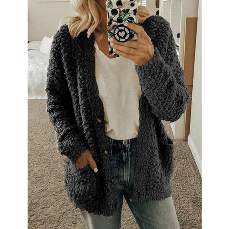 Veste Femme Hiver Chaude et Élégante avec Capuchon