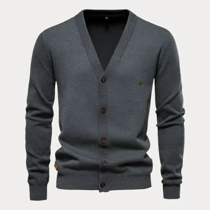 Cardigan Boutonné En Tricot Pour Homme | Manches Longues