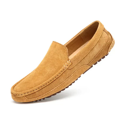 Mocassins Homme Élégants Bout Rond en Cuir