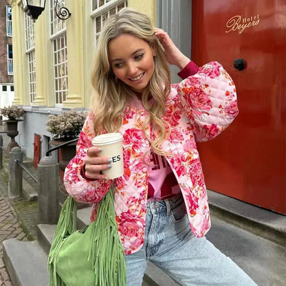 Veste légère avec imprimée floral multicolore - vue 3