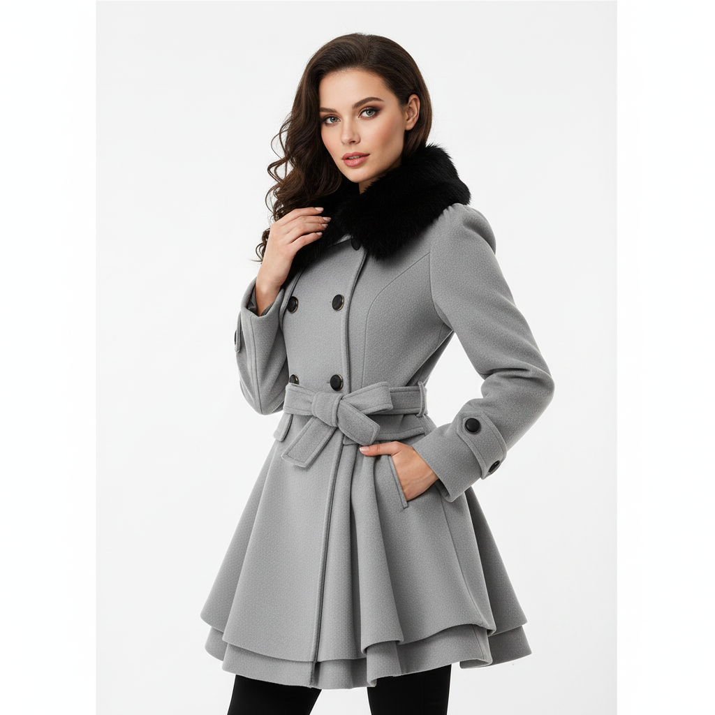 Manteau Femme Hiver Chic - Veste Longue Élégante avec Capuchon
