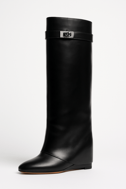 Bottes Féminines Élégantes à Talon Medium et Pointe Fine