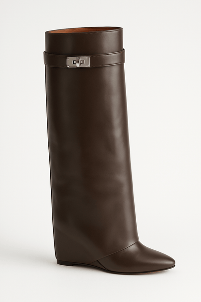 Bottes Féminines Élégantes à Talon Medium et Pointe Fine