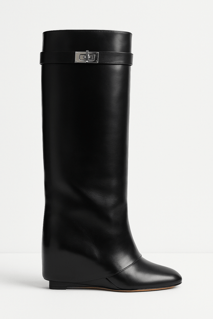 Bottes Féminines Élégantes à Talon Medium et Pointe Fine - BerlinGlamour