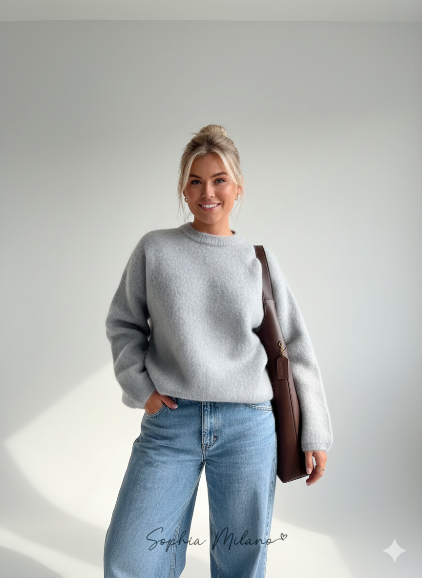 Pull Féminin Capuchon Doux en Mohair pour Femme