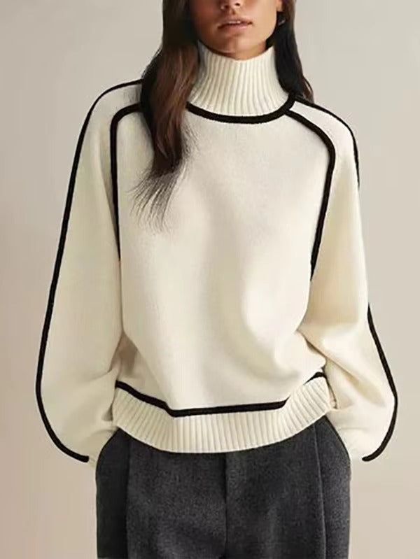 Pull à Col Montant Féminin Chic