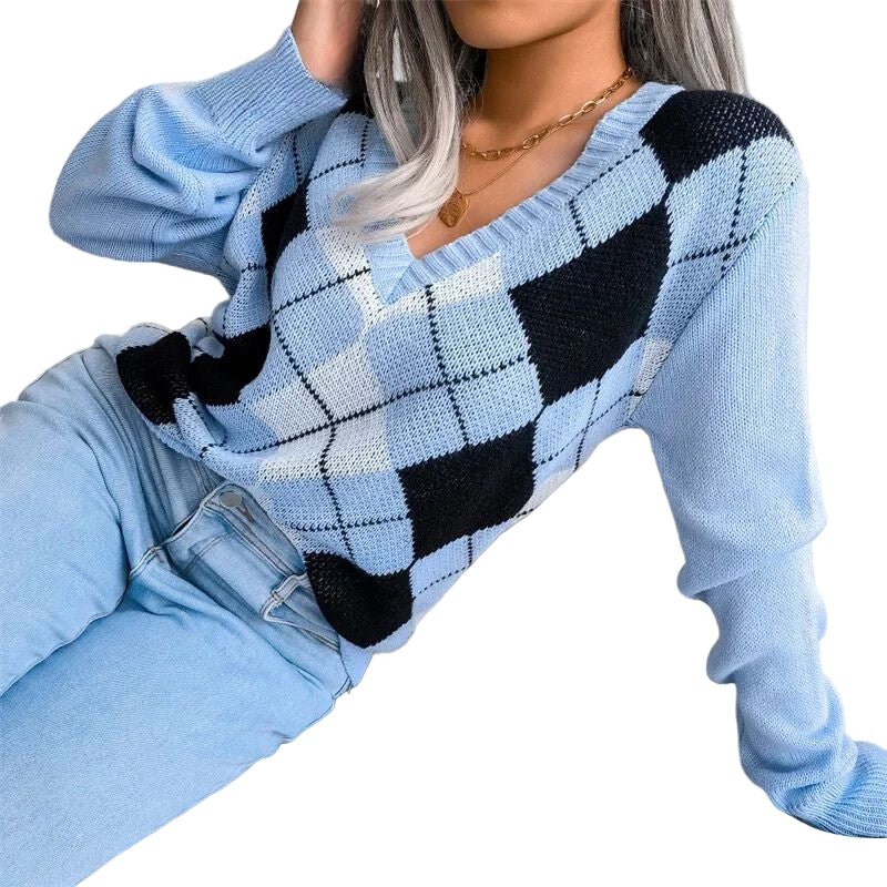 Pull Femme Col V Chaud et Doux pour Hiver - PanierRoyale