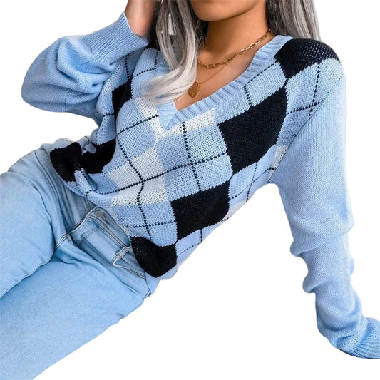 Pull Femme Col V Chaud et Doux pour Hiver - PanierRoyale