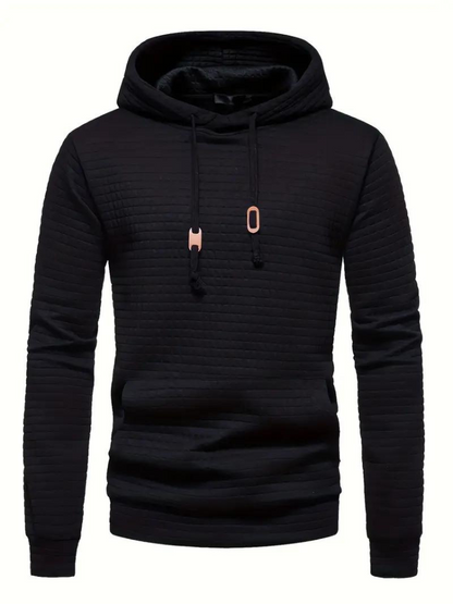 Sweat À Capuche Décontracté En Tricot Gaufré Pour Homme | Automne