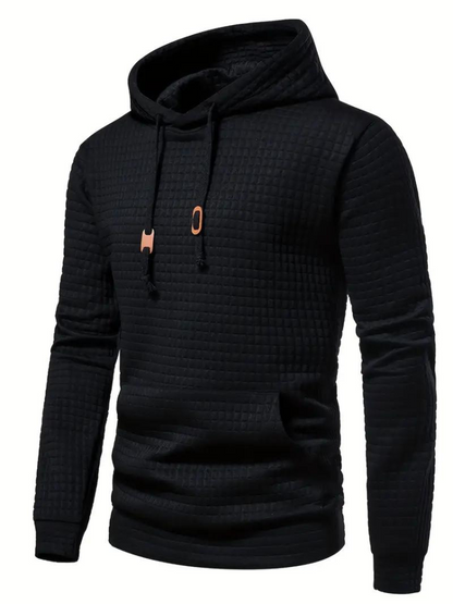 Sweat À Capuche Décontracté En Tricot Gaufré Pour Homme | Automne