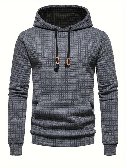 Sweat À Capuche Décontracté En Tricot Gaufré Pour Homme | Automne