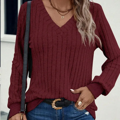 Pull Femme Hiver Doux Col en V