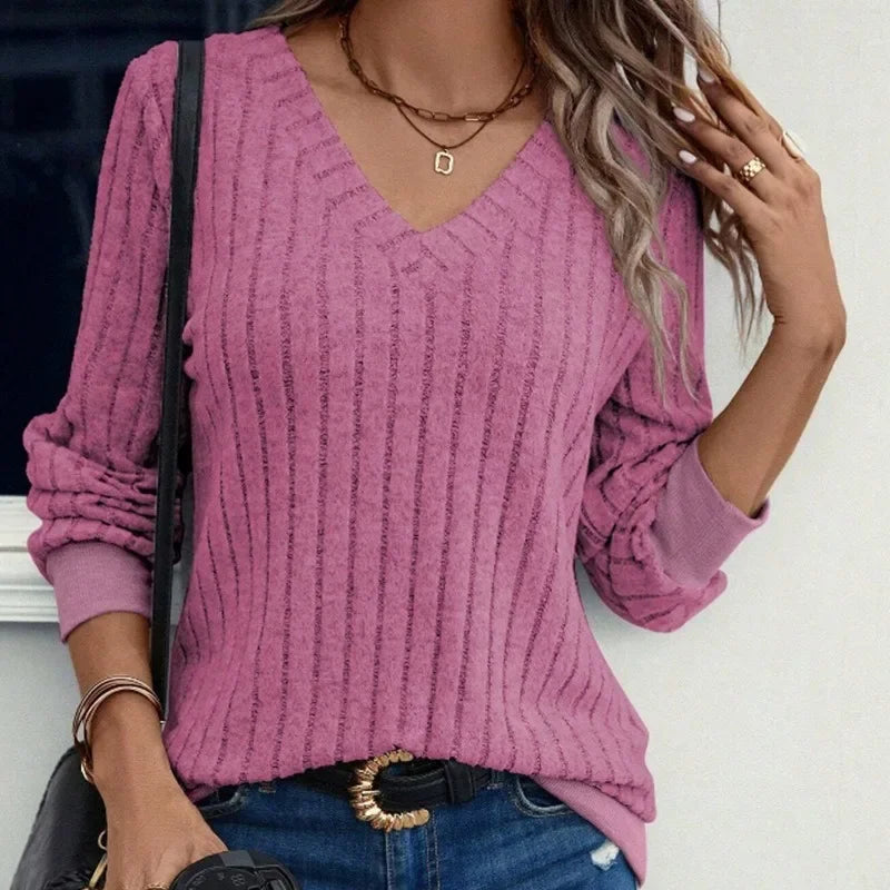 Pull Femme Hiver Doux Col en V - PanierRoyale
