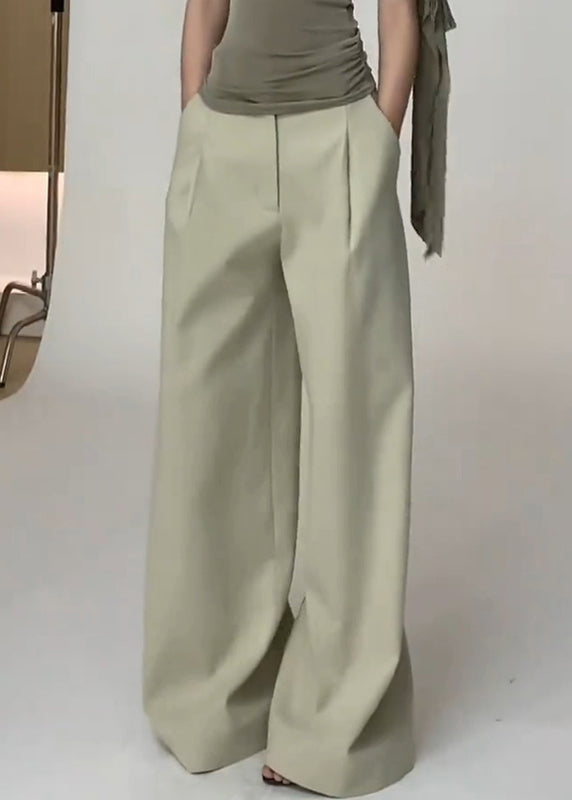Pantalon vert clair confortable taille haute élastique - EasyApparels