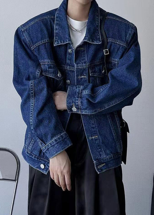 Bleu Marine Denim Jacket pour Homme Printemps - EasyApparels