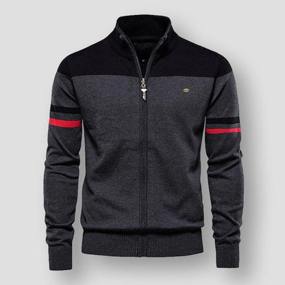 Gilet Zippé Homme Sport Chic Col Montant