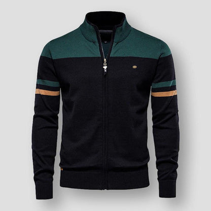 Gilet Zippé Homme Sport Chic Col Montant