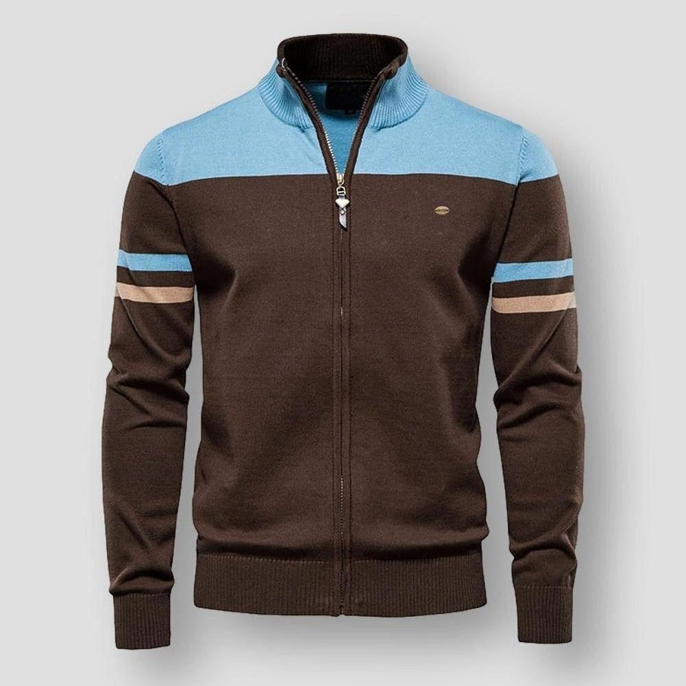Gilet Zippé Homme Sport Chic Col Montant - PanierRoyale