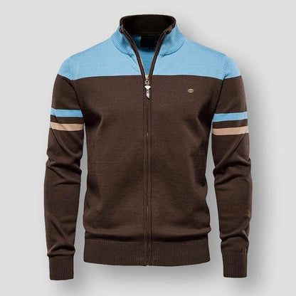 Gilet Zippé Homme Sport Chic Col Montant - PanierRoyale