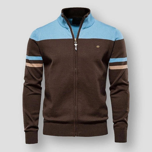 Gilet Zippé Homme Sport Chic Col Montant - PanierRoyale