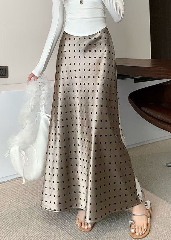 Jupes en soie haut de gamme à pois dorés coupe élégante - EasyApparels