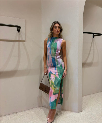Robe Maxi Élégante Dos Nu Séduisant pour Femme