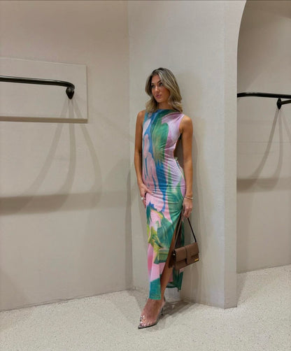 Robe Maxi Élégante Dos Nu Séduisant pour Femme