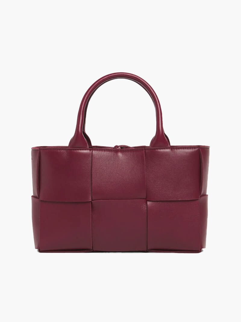 Sac à Main Cuir Noir Tressé Féminin Élégant