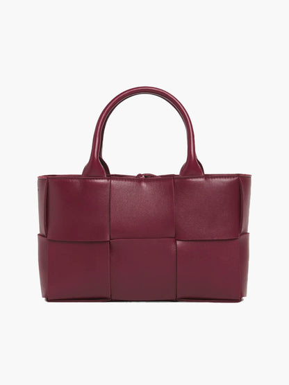 Sac à Main Cuir Noir Tressé Féminin Élégant