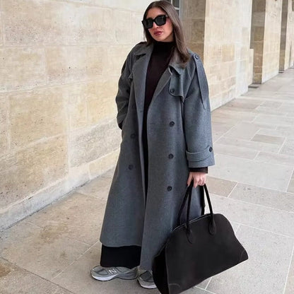 Manteau Femme Élégant et Polyvalent en Laine