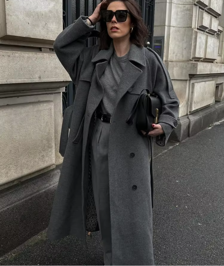 Manteau Femme Élégant et Polyvalent en Laine