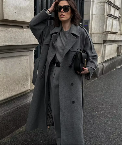 Manteau Femme Élégant et Polyvalent en Laine