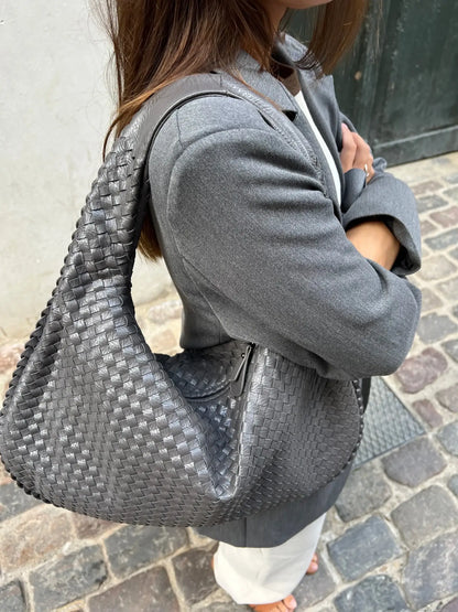 Sac à main tressé grand modèle femme