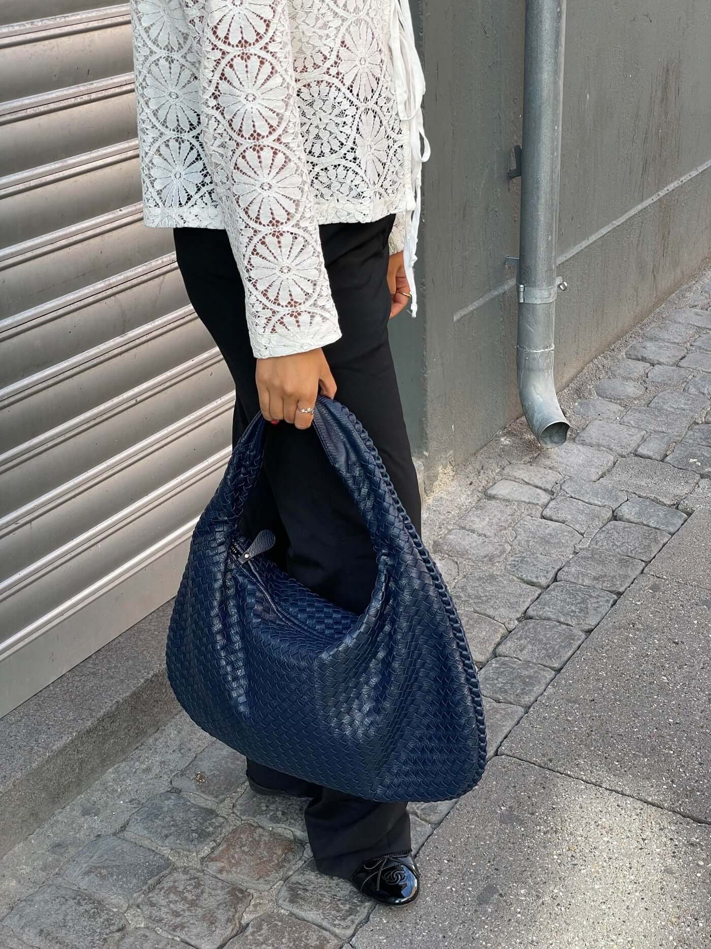 Sac à main tressé grand modèle femme
