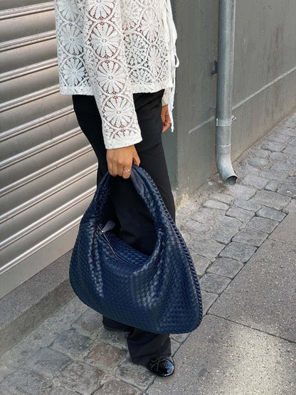 Sac à main tressé grand modèle femme