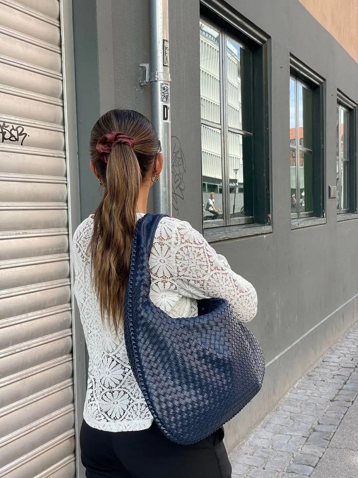 Sac à main tressé grand modèle femme