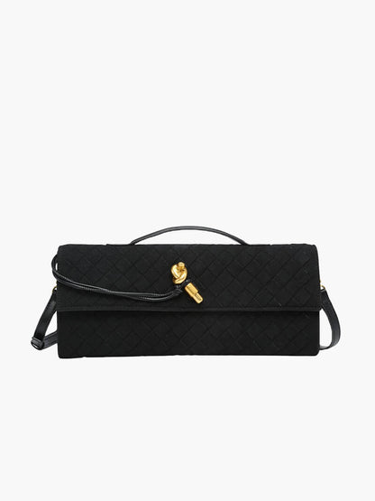 Sac Clutch Tressé en Cuir Artificiel