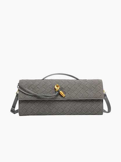 Sac Clutch Tressé en Cuir Artificiel