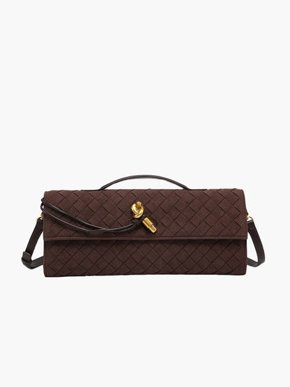 Sac Clutch Tressé en Cuir Artificiel